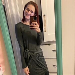 Nanamacs Olive Wrap Dress Size Medium